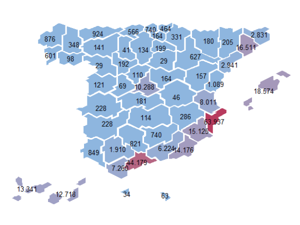 Distribución de los nacionales del Reino Unido y sus familias que han solicitado documento de Acuerdo de Retirada